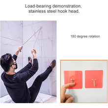 Load image into Gallery viewer, 10pcs PVC + Stainless Steel Thin Plum Shape Seamless Adhesive Hook Waterproof Transparent Strong Stick Hook Kitchen Wall Mount, Thin