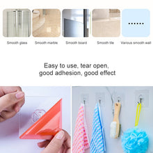 Load image into Gallery viewer, 10pcs PVC + Stainless Steel Thin Plum Shape Seamless Adhesive Hook Waterproof Transparent Strong Stick Hook Kitchen Wall Mount, Thin