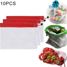 Load image into Gallery viewer, 10 PCS Double-Stitched Strength Reusable Fruit Sandwich Pouch Mesh Storage Bags, Size: 30cm x 43cm, Random Color Delivery, Size: 30cm x 43cm