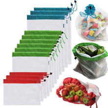 Load image into Gallery viewer, 10 PCS Double-Stitched Strength Reusable Fruit Sandwich Pouch Mesh Storage Bags, Size: 30cm x 43cm, Random Color Delivery, Size: 30cm x 43cm