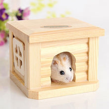 Load image into Gallery viewer, Pet Flat Roof Wooden House Hut Pets Cage for Small Animal Rabbit Hamster, Flat Roof Wooden House