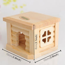 Load image into Gallery viewer, Pet Flat Roof Wooden House Hut Pets Cage for Small Animal Rabbit Hamster, Flat Roof Wooden House