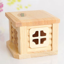 Load image into Gallery viewer, Pet Flat Roof Wooden House Hut Pets Cage for Small Animal Rabbit Hamster, Flat Roof Wooden House