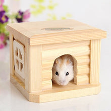 Load image into Gallery viewer, Pet Flat Roof Wooden House Hut Pets Cage for Small Animal Rabbit Hamster, Flat Roof Wooden House