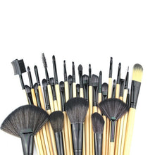 Load image into Gallery viewer, 32 PCS Wood Color Handle Makeup Brush Set Beauty Kit + PU Leather Carrying Case, 32 PCS