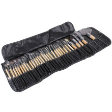Load image into Gallery viewer, 32 PCS Wood Color Handle Makeup Brush Set Beauty Kit + PU Leather Carrying Case, 32 PCS