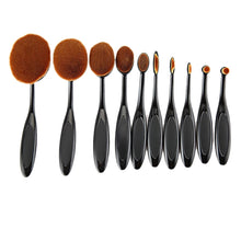 Load image into Gallery viewer, 10 PCS Toothbrush Style Handle Makeup Brush Eyebrow Brush Set, Black