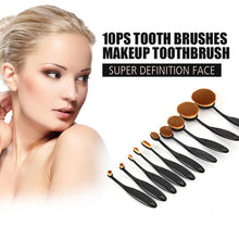 Load image into Gallery viewer, 10 PCS Toothbrush Style Handle Makeup Brush Eyebrow Brush Set, Black