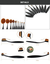 Load image into Gallery viewer, 10 PCS Toothbrush Style Handle Makeup Brush Eyebrow Brush Set, Black