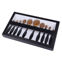 Load image into Gallery viewer, 10 PCS Toothbrush Style Handle Makeup Brush Eyebrow Brush Set, Black