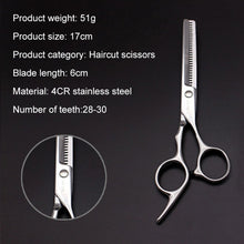 Load image into Gallery viewer, Fashion Durable Sharp Hairdressing Hair Cutting Shears/Scissors and Barber Thinning Tooth Shear(Silver Thinning scissor), Thining scissor