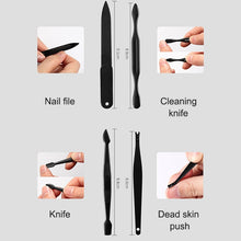Load image into Gallery viewer, 12 in 1 Advanced Stainless Nail Care Clipper Pedicure Manicure Kits with Leather Case, Red+Black, Yellow+Black