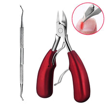 Load image into Gallery viewer, 2 in 1 Nail Clipper for Paronychia Stainless Steel Olecranon Nail Nipper &amp; Ingrown Nail Lifter, Nail Clipper + Ingrown Nail Lifter (Black), Nail Clipper + Ingrown Nail Lifter (Red)