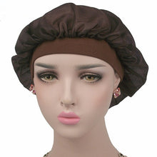 Load image into Gallery viewer, Coconut Nightcap Air Conditioning Cap Long Hair Cap Wide Band Satin Bonnet