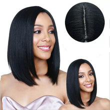 Load image into Gallery viewer, Centre-parted Fluffy Shoulder-length Straight Hair Wig Headgear for Women