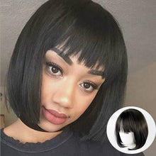 Load image into Gallery viewer, Neat Bang Bobo Short Straight Hair Wig Chemical Fiber Hair Headgear for Women