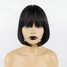 Load image into Gallery viewer, Neat Bang Bobo Short Straight Hair Wig Chemical Fiber Hair Headgear for Women
