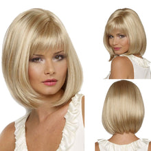 Load image into Gallery viewer, Short Straight Hair Bob Haircut Wig Chemical Fiber Hair Headgear for Women