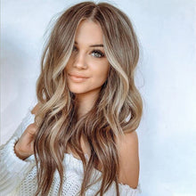 Load image into Gallery viewer, A557 Ladies Mid-point Big Wave Linen Brown Mixed Color Long Curly Wig