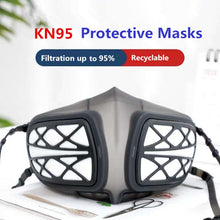 Load image into Gallery viewer, Silicone Protective Reusable PM2.5 KN95 Respirator Mask Replaceable Filter Antivirus Anti-fog Face Mask, Reusable PM2.5 KN95