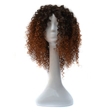 Load image into Gallery viewer, European and American Black Gradient Light Brown Wig Headgear with Short and Small Curly Hair for Women