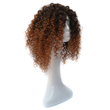 Load image into Gallery viewer, European and American Black Gradient Light Brown Wig Headgear with Short and Small Curly Hair for Women