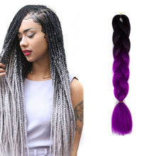 Load image into Gallery viewer, Fashion Color Gradient Individual Braid Wigs Chemical Fiber Big Braids, Length: 60cm(04 Black+Red), 04, 05, 07, 09, 10, 11, 12, 13, 14, 19, 20, 22, 23, 24, 32, 33, 34, 36, 39, 40, 41, 42, 43, 48, 52, 53, 55, 57, 58, 60