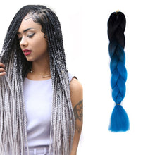 Load image into Gallery viewer, Fashion Color Gradient Individual Braid Wigs Chemical Fiber Big Braids, Length: 60cm(04 Black+Red), 04, 05, 07, 09, 10, 11, 12, 13, 14, 19, 20, 22, 23, 24, 32, 33, 34, 36, 39, 40, 41, 42, 43, 48, 52, 53, 55, 57, 58, 60