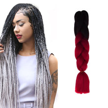 Load image into Gallery viewer, Fashion Color Gradient Individual Braid Wigs Chemical Fiber Big Braids, Length: 60cm(04 Black+Red), 04, 05, 07, 09, 10, 11, 12, 13, 14, 19, 20, 22, 23, 24, 32, 33, 34, 36, 39, 40, 41, 42, 43, 48, 52, 53, 55, 57, 58, 60