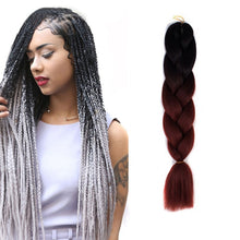 Load image into Gallery viewer, Fashion Color Gradient Individual Braid Wigs Chemical Fiber Big Braids, Length: 60cm(04 Black+Red), 04, 05, 07, 09, 10, 11, 12, 13, 14, 19, 20, 22, 23, 24, 32, 33, 34, 36, 39, 40, 41, 42, 43, 48, 52, 53, 55, 57, 58, 60