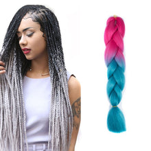 Load image into Gallery viewer, Fashion Color Gradient Individual Braid Wigs Chemical Fiber Big Braids, Length: 60cm(04 Black+Red), 04, 05, 07, 09, 10, 11, 12, 13, 14, 19, 20, 22, 23, 24, 32, 33, 34, 36, 39, 40, 41, 42, 43, 48, 52, 53, 55, 57, 58, 60