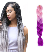 Load image into Gallery viewer, Fashion Color Gradient Individual Braid Wigs Chemical Fiber Big Braids, Length: 60cm(04 Black+Red), 04, 05, 07, 09, 10, 11, 12, 13, 14, 19, 20, 22, 23, 24, 32, 33, 34, 36, 39, 40, 41, 42, 43, 48, 52, 53, 55, 57, 58, 60