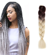 Load image into Gallery viewer, Fashion Color Gradient Individual Braid Wigs Chemical Fiber Big Braids, Length: 60cm(04 Black+Red), 04, 05, 07, 09, 10, 11, 12, 13, 14, 19, 20, 22, 23, 24, 32, 33, 34, 36, 39, 40, 41, 42, 43, 48, 52, 53, 55, 57, 58, 60