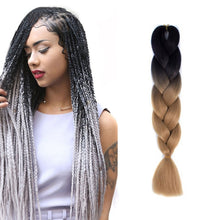 Load image into Gallery viewer, Fashion Color Gradient Individual Braid Wigs Chemical Fiber Big Braids, Length: 60cm(04 Black+Red), 04, 05, 07, 09, 10, 11, 12, 13, 14, 19, 20, 22, 23, 24, 32, 33, 34, 36, 39, 40, 41, 42, 43, 48, 52, 53, 55, 57, 58, 60