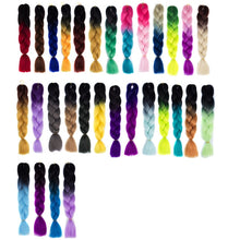 Load image into Gallery viewer, Fashion Color Gradient Individual Braid Wigs Chemical Fiber Big Braids, Length: 60cm(04 Black+Red), 04, 05, 07, 09, 10, 11, 12, 13, 14, 19, 20, 22, 23, 24, 32, 33, 34, 36, 39, 40, 41, 42, 43, 48, 52, 53, 55, 57, 58, 60