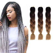 Load image into Gallery viewer, Fashion Color Gradient Individual Braid Wigs Chemical Fiber Big Braids, Length: 60cm(56 Purple+Lake Blue+Light Purple), 21, 35, 37, 38, 44, 45, 46, 47, 49, 50, 51, 56