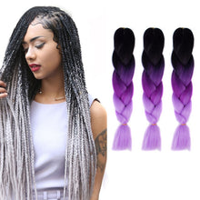 Load image into Gallery viewer, Fashion Color Gradient Individual Braid Wigs Chemical Fiber Big Braids, Length: 60cm(56 Purple+Lake Blue+Light Purple), 21, 35, 37, 38, 44, 45, 46, 47, 49, 50, 51, 56