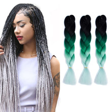 Load image into Gallery viewer, Fashion Color Gradient Individual Braid Wigs Chemical Fiber Big Braids, Length: 60cm(56 Purple+Lake Blue+Light Purple), 21, 35, 37, 38, 44, 45, 46, 47, 49, 50, 51, 56