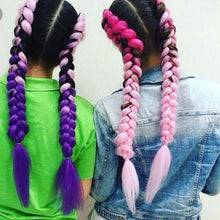 Load image into Gallery viewer, Fashion Color Gradient Individual Braid Wigs Chemical Fiber Big Braids, Length: 60cm(56 Purple+Lake Blue+Light Purple), 21, 35, 37, 38, 44, 45, 46, 47, 49, 50, 51, 56
