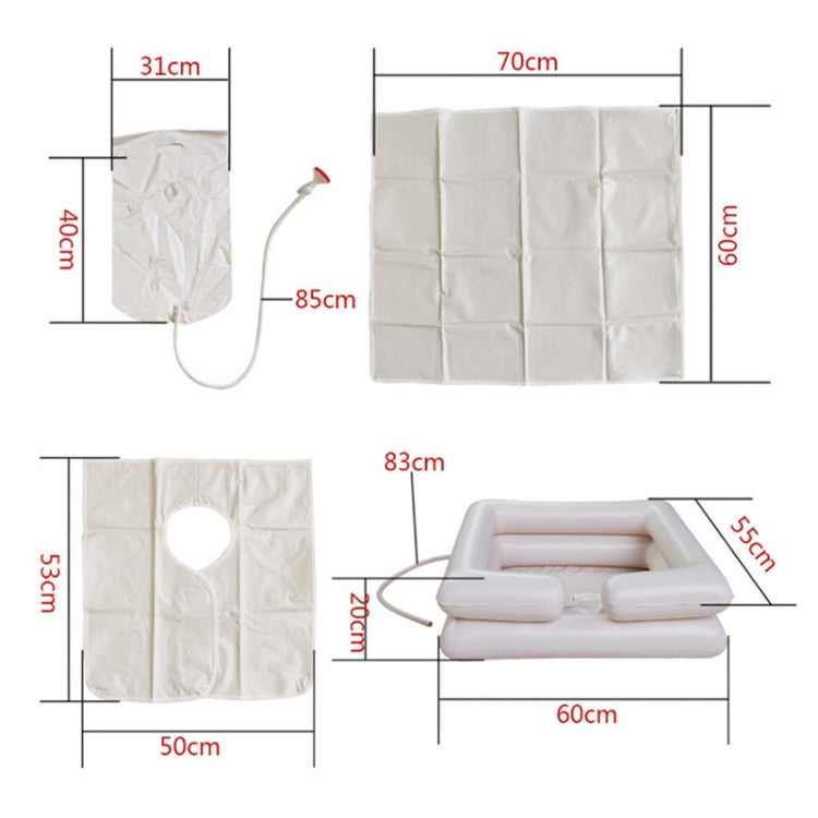 PVC Portable Square Inflatable Wash Basin Home Care Shampoo Trough, Inflatable Wash Basin