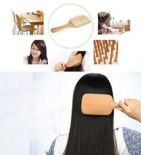 Load image into Gallery viewer, Natural Wooden Massage Hair Comb with Rubber Base &amp; Wooden Brush, Size: Large, Large(White), Large(Black)