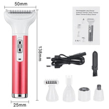 Load image into Gallery viewer, XD-3011 5 in 1 Multifunction Shaver Nose Trimmer Eyebrow Shaver Kit for Ladies