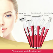 Load image into Gallery viewer, XD-3011 5 in 1 Multifunction Shaver Nose Trimmer Eyebrow Shaver Kit for Ladies