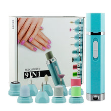 Load image into Gallery viewer, BZ-3561 9 in 1 Portable Multifunction Nail Polishing Machine Manicure Tool Set