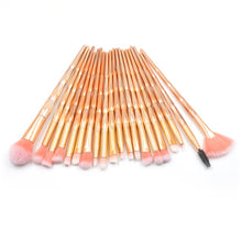 Load image into Gallery viewer, 20 in 1 Diamond Handle Eye Brush Multi-functional Makeup Brush, Pink+Blue Handle and Purple Brush, HCB9120A, HCB9120B, HCB9120C, HCB9120D, HCB9120E, HCB9120F, HCB9120G