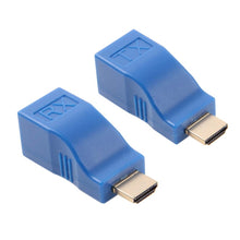 Load image into Gallery viewer, HDMI to RJ45 Extender Adapter (Receiver &amp; Transmitter) by Cat-5e/6 Cable, Transmission Distance: 30m, Single RJ45 Blue