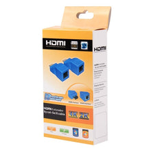 Load image into Gallery viewer, HDMI to RJ45 Extender Adapter (Receiver &amp; Transmitter) by Cat-5e/6 Cable, Transmission Distance: 30m, Single RJ45 Blue