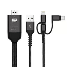 Load image into Gallery viewer, 3 in 1 Micro USB + USB-C / Type-C + 8 Pin to HDMI HDTV Cable