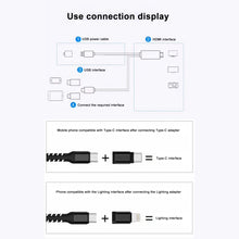 Load image into Gallery viewer, 3 in 1 Micro USB + USB-C / Type-C + 8 Pin to HDMI HDTV Cable