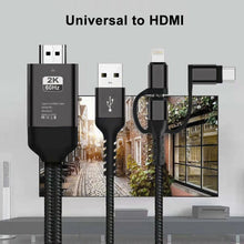 Load image into Gallery viewer, 3 in 1 Micro USB + USB-C / Type-C + 8 Pin to HDMI HDTV Cable